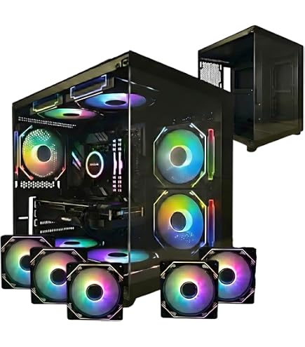 Kit Gabinete Gamer Aquário Preto GB1796 Vidro Temperado Frontal